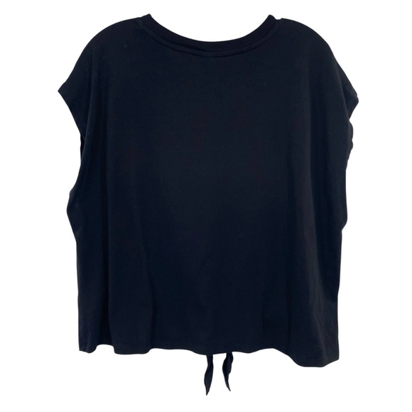 Old Navy Women’s Everywear Black Tie Front Cap Sleeve Top - Picture 5 of 6